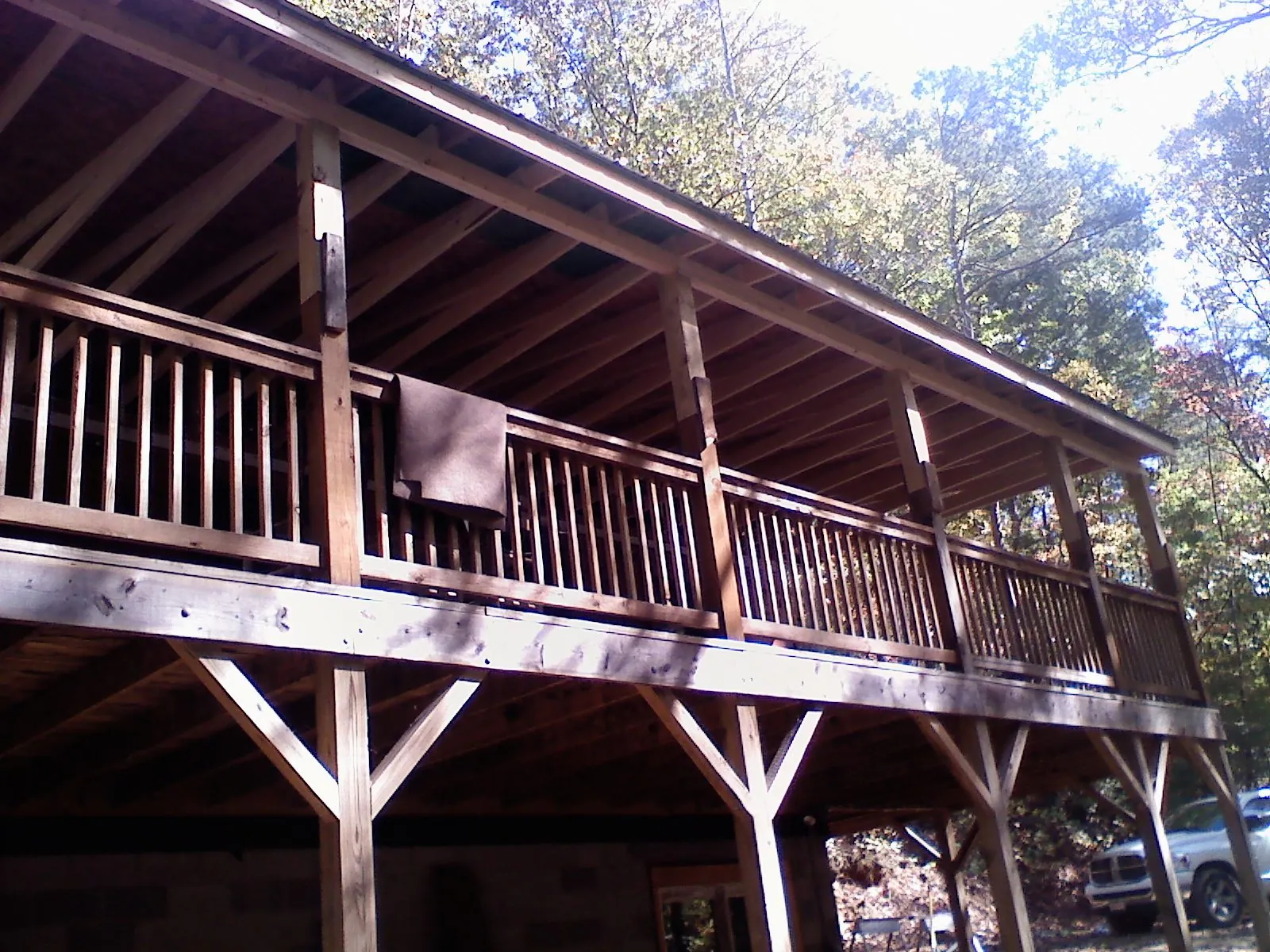 Timber framing under a new elevated porch and deck — Roof Leak Repair in Johns Island by Roofing Brothers